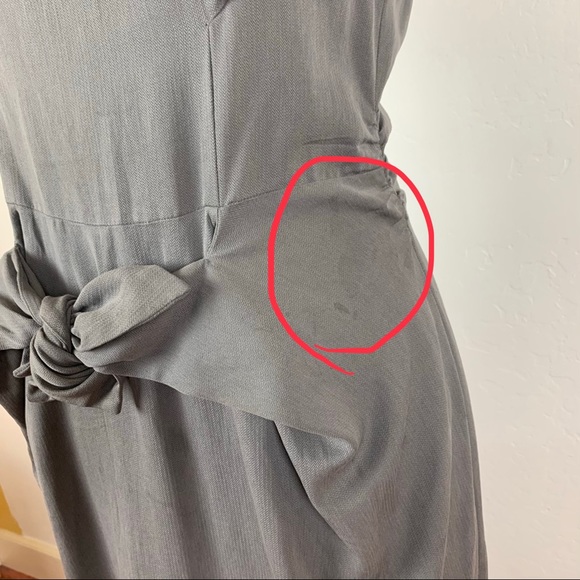 Anthropologie HD in Paris Grey Silk Bow Dress - Picture 4 of 8